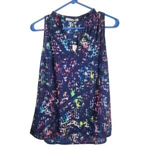 Three Eighty Two Revolve Aerin Split V Tank Prague Semi Sheer Multicolor Sz XS